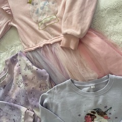 　【条件あり無料】　ユニコーン　キッズ服　子ども服　120 女の子　トップス　スカート　お姫様　フリフリ　ドレス　ワンピの画像