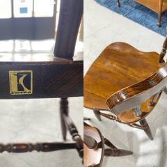 I8★飛騨産業★キツツキシリーズ ダイニングセット 4人用 ラウンドテーブル ウィンザーチェア ラウンド 丸 円形 の画像