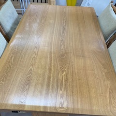 美原店大塚家具ダイニングセット4人掛けT-367タモ材コンセント付きの画像