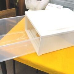 クローゼットケース 浅型 高さ23㎝ 奥行53㎝ プラケース 衣類収納 ホワイト 西岡店の画像