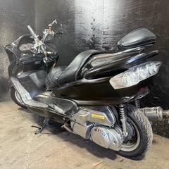 ★支払総額4.8万円★買取強化中！まずはカンタン無料査定まで♪ ヤマハ マジェスティC 黒 SG03J エナメルシート！ タンデムシート！ 社外テール！ フロントマスク！ 社外マフラー！ フロントサイドエアロ！の画像