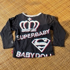 セット購入限定！BABY DOLL ロンT 長袖Tシャツ 80 ブラック SUPERBABYの画像