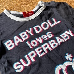 セット購入限定！BABY DOLL ロンT 長袖Tシャツ 80 ブラック SUPERBABYの画像