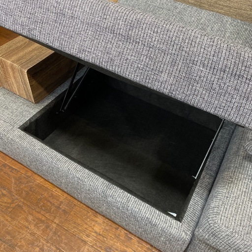 12/17値下げしました?人気?LOWYA 3Pソファ グレー カウチソファ ソファベッド 組み替え可能 収納スペース No.2733