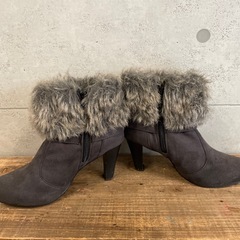 ファー　ショートブーツ　23.5cm-24cmの画像