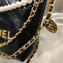 CHANEL シャネル ノベルティ ショルダーバッグ　ブラック　パール　②の画像