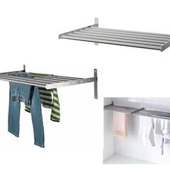 未使用 IKEA　イケア　ランドリー 物干しラック　キッチン GRUNDTAL グルンドタール 物干しラック 壁取り付け用棚, ステンレススチールの画像