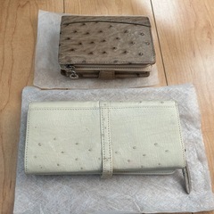 未使用 10万円 オーストリッチ 財布 2点まとめての画像