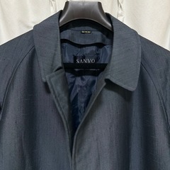 レトロ　ダークブルー(ネイビー) ステンカラーコートの画像