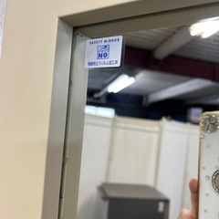 【リユース☆エコちょっぷ】木製　ホワイト　大型　ミラー　姿見　鏡の画像