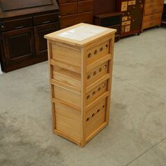 ≪NX028ジ限≫ キッチンワゴン タイル張り天板 キャスター無し 現状品　　中古家具/仙台港インター降りてすぐ/リユースストレージ仙台 の画像