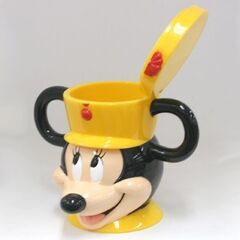 Disney On Ice 両手持ちマグカップ ミッキーマウス バンドリーダー 蓋付き 1998年 黄色 ABS樹脂 258mL 札幌市 清田区 平岡の画像