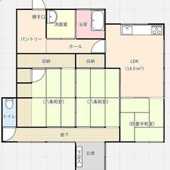 🉐大家直取引🉐 ペットOK 宇部市東須恵 広い 平家 ３L…