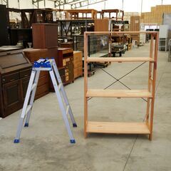 ≪NX029ジ限≫ 木製棚/オープンラック 幅75cm　　75x30x118.5cm/ナチュラル/飾り棚/中古家具/仙台港インター降りてすぐ/リユースストレージ仙台の画像