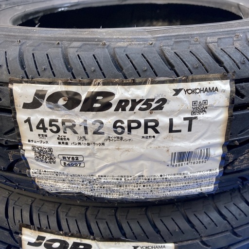 【未使用】YOKOHAMAタイヤ　4本JOB RY52 145R12 6PR　