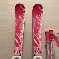 KAZAMA ジュニア スキー板 ビンディング 女の子 107cm ピンクの画像