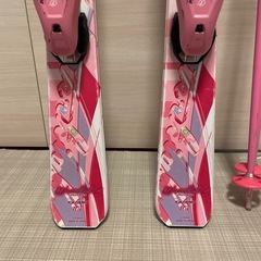 KAZAMA ジュニア スキー板 ビンディング 女の子 107cm ピンクの画像