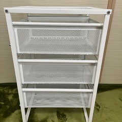 スチール　メッシュ　３段　収納の画像