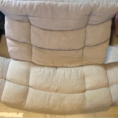 & 2人掛け用　首を支えるリクライニングカウチソファーグレー　　　の画像