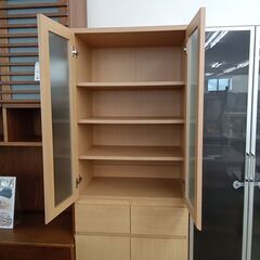 ★リユースのサカイつくば店★TK7598  食器棚 ナチュラル H181×D42×W60 クリーニング済みの画像