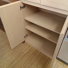 ★リユースのサカイつくば店★TK7598  食器棚 ナチュラル H181×D42×W60 クリーニング済みの画像