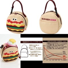 スケーター　skater 保冷　保温　新品　未使　BURGER CONX ダイカットマグポーチ　ベビーマグポーチ　ベビーカーバッグの画像