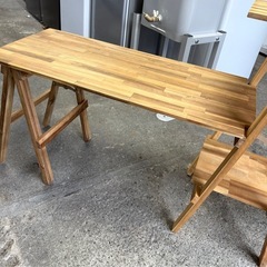 お引取り限定 VISIONPEAKS ビジョンピークス アカシア キッチンラック キッチンテーブルフルセット ゴミ箱付きの画像