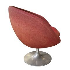 回転イス チェア 椅子 レトロ アンティーク 赤★S3503Aの画像