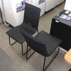 【ニトリのセーラルシリーズ】ダイニングセット ニトリ　NITORI DTセーラル　食卓テーブル リビングテーブル セラミック天板　アイアンフレーム　イス2脚：グレー/ブラックの画像