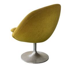 回転イス チェア 椅子 レトロ アンティーク 黄★S3502Aの画像