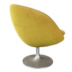 回転イス チェア 椅子 レトロ アンティーク 黄★S3502Aの画像