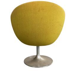 回転イス チェア 椅子 レトロ アンティーク 黄★S3502Aの画像