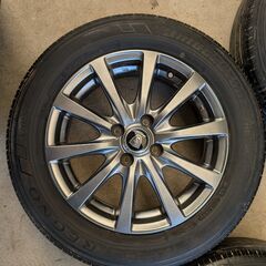15×6.0J PCD100 4H +45 ユーロスピードG10 タイヤ付きホイール4本セット 185/65R15 （レグノ）付き の画像
