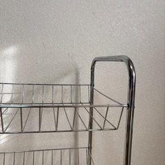 スチールラック 3段 シルバー キャスター付きの画像