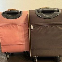 2個セット！キャリーバッグ！ピンクとブラウンの画像