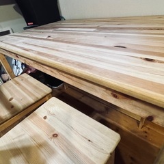 【美品】早い者勝ち！無垢材ダイニングテーブルの画像