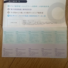 東京メトロ 株主優待の画像