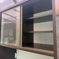 ⭐️ 格安‼️食器棚 松田家具 ブラウン 高さ200 横90 配送5000~ その他アイコンから多数出品中‼️の画像