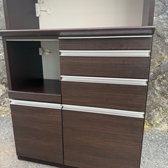 ⭐️ 格安‼️食器棚 松田家具 ブラウン 高さ200 横90 配送5000~ その他アイコンから多数出品中‼️の画像