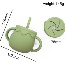 ⭐︎新品未使用⭐︎シリコン製ストロー付き子供用コップの画像