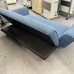 2人掛け リクライニングソファ 幅144cm  ソファベッド ２人掛けソファ ソファ ブルー 青 札幌市手稲区の画像