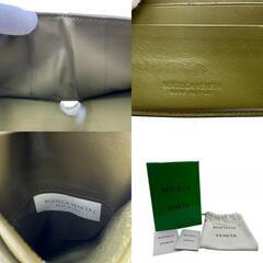 ボッテガヴェネタ BOTTEGAVENETA 二つ折り財布 マキシイントレチャート カセット コンパクトウォレット ネイビーの画像
