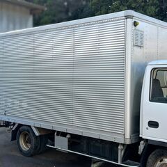 2.2坪/外寸長さ448cm●アルミバン、アルミコンテナ、横ドア故障！ ●バイクガレージ.キャンプ場.離れ.作業場.農漁業倉庫 ●福岡発の画像