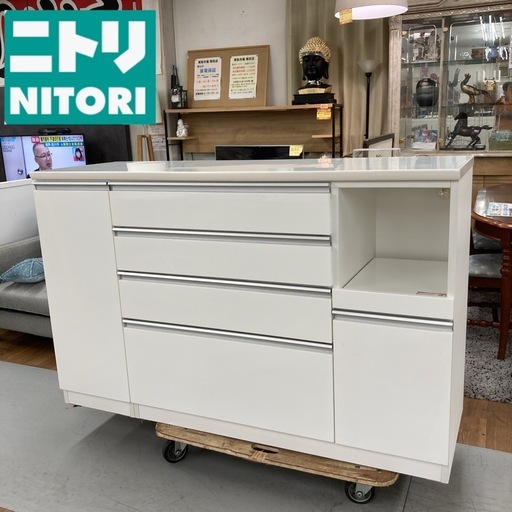 ジモティー限定価格！S168 ⭐ NITORI ニトリ キッチンカウンター レジューム150 ソフトクローズ搭載 幅150cm USED 綺麗