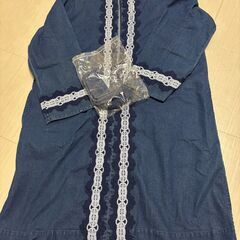 【取りに来てくれる方限定】大きいサイズインディゴ染め レース装飾 アウター 3Lの画像