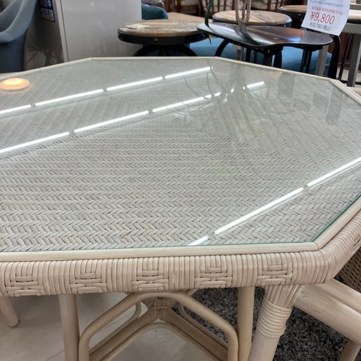 中古品　Kazama カザマ　ダイニング4点セット　ラタン籐　公田店