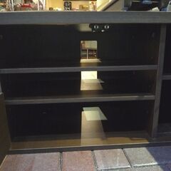 訳アリ品 ガラス扉 テレビボード 幅90cm ダークブラウン 引出し×2杯付き テレビ台 AVボード TVボード 札幌市東区 新道東店の画像