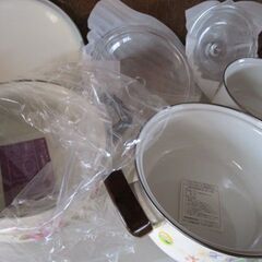 ほうろう鍋3個まとめて！の画像