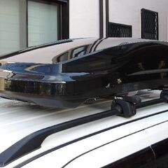 inno ルーフボックス BR220BK 黒 中古 左開き ルーフBOX 小型車、軽自動車用　エアロバー/角バー両対応　S660にもの画像