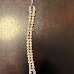 ホワイトパール 2連ネックレス ブレスレットセットの画像